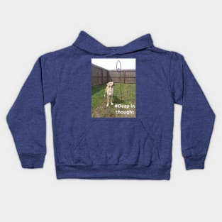 Hashtag Deep in Thought - Funny Puppy Thinking Kids Hoodie